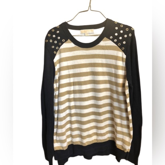 Michael Kors Blue and Tan Striped Sweater - Picture 1 of 3